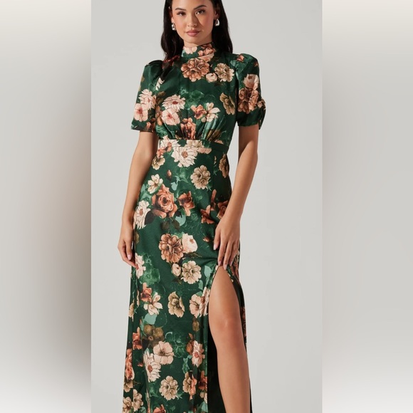 High neck floral dress - Picture 1 of 2
